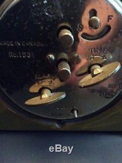 Vintage Art Deco Bakelite Alarm Clock Greenish Swirl Seth Thomas 1930's