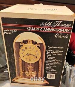 Vintage Brand New SETH THOMAS Quartz Anniversary Dome Clock! Poise 165 NOS