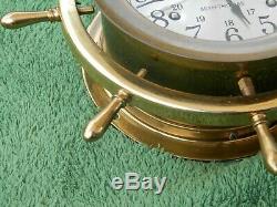 Vintage Brass Seth Thomas E537-001 Helmsman-W Ship Wheel Ships Clock Estate Find