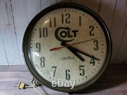 Vintage Colt Firearms Seth Thomas Advertising Wall Clock USA Armory Gun Range