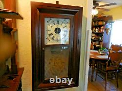 Vintage Eight Day Brass Clocks Made by Seth Thomas Weights Driven Pendulum Clock