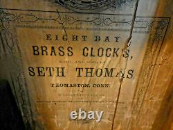 Vintage Eight Day Brass Clocks Made by Seth Thomas Weights Driven Pendulum Clock