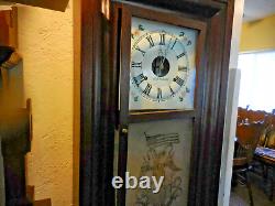 Vintage Eight Day Brass Clocks Made by Seth Thomas Weights Driven Pendulum Clock