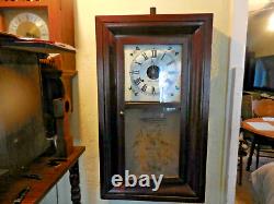 Vintage Eight Day Brass Clocks Made by Seth Thomas Weights Driven Pendulum Clock