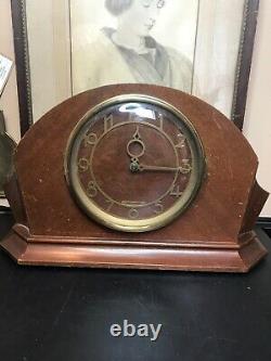 Vintage Electric Art Deco Mahogany Mantle Clock By Seth Thomas #6502. Consol 7E