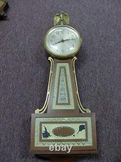 Vintage Large Seth Thomas Banjo Electric Wall Clock Model No# E505-000