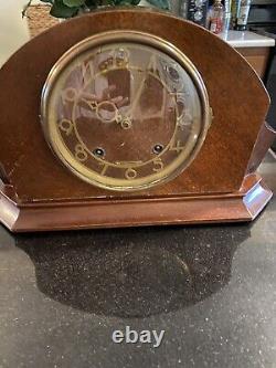 Vintage Mantle Clock Seth Thomas 3695 Electric Art Deco Mahogany Wood