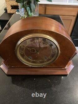 Vintage Mantle Clock Seth Thomas 3695 Electric Art Deco Mahogany Wood