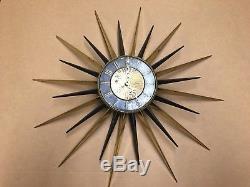 Vintage Mid Century Atomic Sunburst Clock parts repair maybe Elgin Seth Thomas