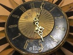 Vintage Mid Century Atomic Sunburst Clock parts repair maybe Elgin Seth Thomas