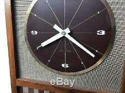 Vintage Mid Century Modern Wall Clock by Seth Thomas Precept