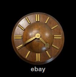 Vintage Mid Century Seth Thomas Art Deco/Atomic'Plaza' Wood Electric Wall Clock