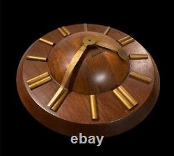 Vintage Mid Century Seth Thomas Art Deco/Atomic'Plaza' Wood Electric Wall Clock