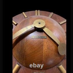 Vintage Mid Century Seth Thomas Art Deco/Atomic'Plaza' Wood Electric Wall Clock