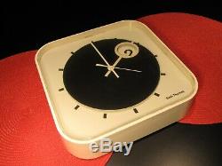 Vintage Modern Art Deco Seth Thomas Spot Time Wall Clock Space Age Works