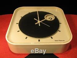 Vintage Modern Art Deco Seth Thomas Spot Time Wall Clock Space Age Works