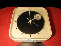 Vintage Modern Art Deco Seth Thomas Spot Time Wall Clock Space Age Works