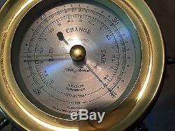 Vintage Mounted Seth Thomas Matching Helmsman Ships Bell Clock & Barometer WoW