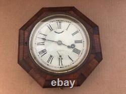 Vintage ONE DAY LEVER SETH THOMAS Key Wind Octagon Wall Clock INLAID with LABEL