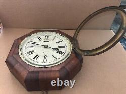 Vintage ONE DAY LEVER SETH THOMAS Key Wind Octagon Wall Clock INLAID with LABEL