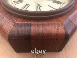 Vintage ONE DAY LEVER SETH THOMAS Key Wind Octagon Wall Clock INLAID with LABEL