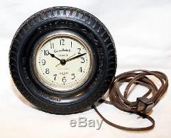 Vintage RARE Seth Thomas Goodrich Tire Desk Clock Advertising WORKS! USA