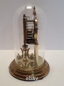 Vintage SETH THOMAS Brass Glass Dome 400 Day Anniversary Shelf Clock Germany