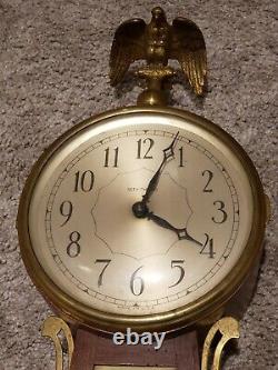 Vintage SETH THOMAS Brookfield 4E Mid Century Art Deco 29 Banjo Wall Clock