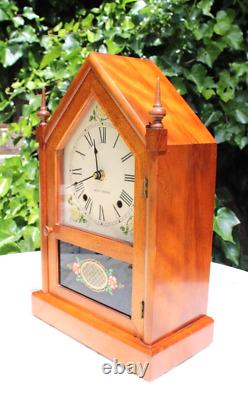 Vintage SETH THOMAS SHARON 7W WALNUT MANTEL CLOCK with Quartz Battery Works