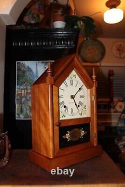 Vintage SETH THOMAS SHARON 7W WALNUT MANTEL CLOCK with Quartz Battery Works