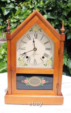 Vintage SETH THOMAS SHARON 7W WALNUT MANTEL CLOCK with Quartz Battery Works