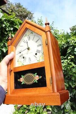 Vintage SETH THOMAS SHARON 7W WALNUT MANTEL CLOCK with Quartz Battery Works