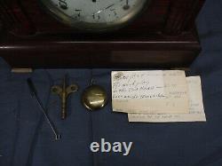 Vintage SETH THOMAS Sessions Duet 8-Day Mantle Clock Wiegel with Key & Paper Work