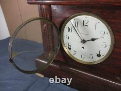 Vintage SETH THOMAS Sessions Duet 8-Day Mantle Clock Wiegel with Key & Paper Work