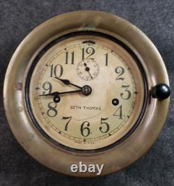 Vintage SETH THOMAS WWll Navy Ships Deck Clock (C4D4)