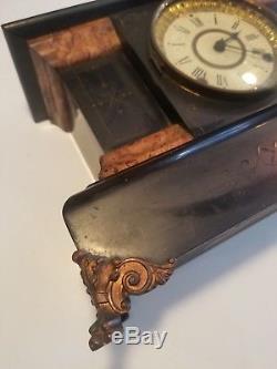 Vintage SETH THOMAS Wood ORNATE MANTLE CLOCK 1880's ANTIQUE -Parts Repair As-Is