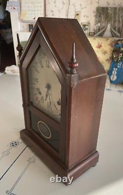 Vintage SETH THOMAS Wood Sharon STEEPLE Chime Mantle Clock