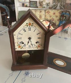 Vintage SETH THOMAS Wood Sharon STEEPLE Chime Mantle Clock