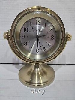 Vintage Seth Thomas 1044 Schooner Solid Brass Gimbal Ships Quartz Clock Works