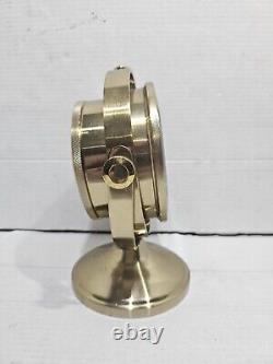 Vintage Seth Thomas 1044 Schooner Solid Brass Gimbal Ships Quartz Clock Works