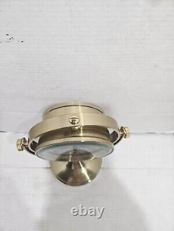 Vintage Seth Thomas 1044 Schooner Solid Brass Gimbal Ships Quartz Clock Works