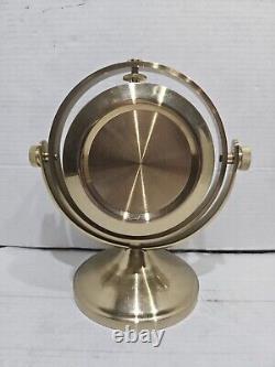 Vintage Seth Thomas 1044 Schooner Solid Brass Gimbal Ships Quartz Clock Works