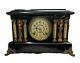 Vintage Seth Thomas 6 Pillar Faux Marble Cherubs Mantle Clock Lions Head