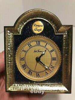 Vintage Seth Thomas #746 Tempus Fugit Boudoir/Table Alarm Clock Blue Lapis w box