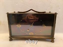 Vintage Seth Thomas 8 Day 4 JEWEL 2 Bells Chime Brass Desk Clock. Works