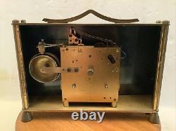 Vintage Seth Thomas 8 Day 4 JEWEL 2 Bells Chime Brass Desk Clock. Works