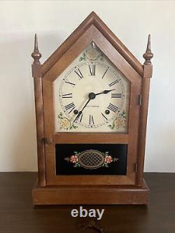 Vintage Seth Thomas 8-Day Chime Steeple Mantle Clock Working with Key