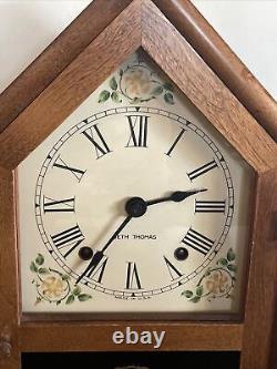 Vintage Seth Thomas 8-Day Chime Steeple Mantle Clock Working with Key