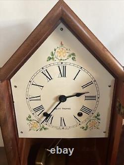 Vintage Seth Thomas 8-Day Chime Steeple Mantle Clock Working with Key