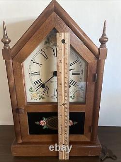 Vintage Seth Thomas 8-Day Chime Steeple Mantle Clock Working with Key